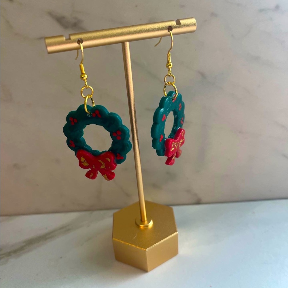 Christmas clay earrings